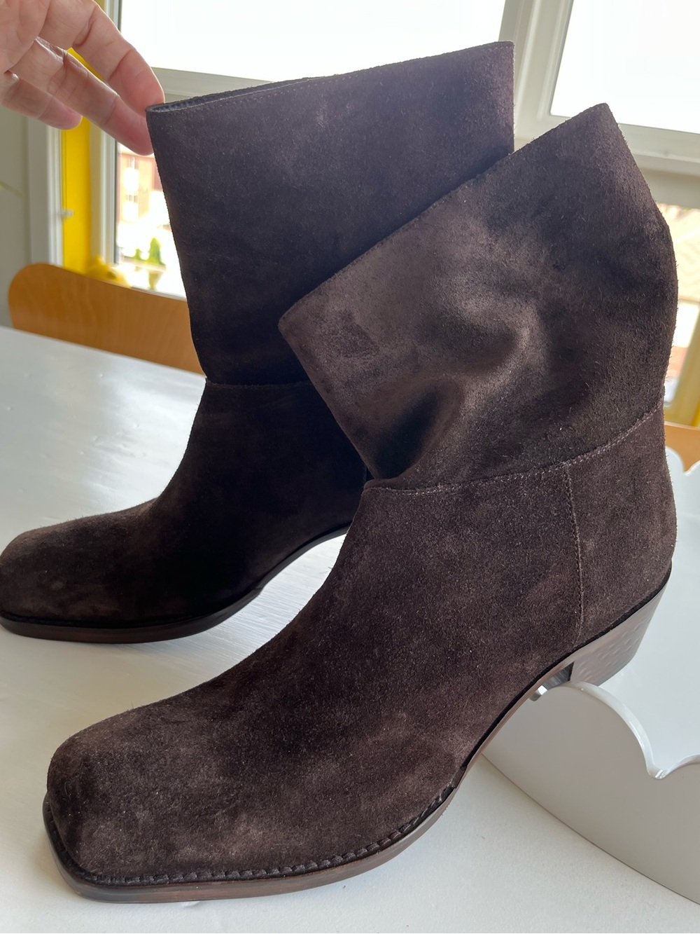 Zara Chocolate Brown Suede Booties NWT Size EU 42/US 11